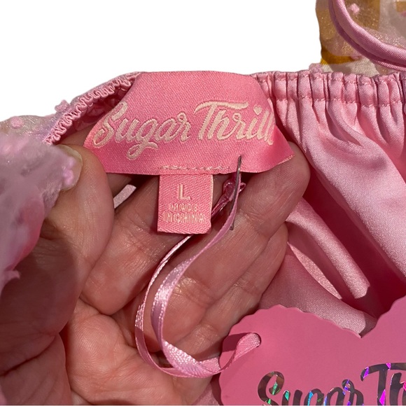 Sugar Thrillz Can't Help Falling Pinafore Dress Pink - Picture 7 of 9